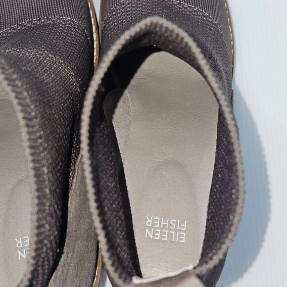 Eileen Fisher Quill Ankle Boot Womens 11 Rye Brown Knit Platform Wedge NEW - Picture 10 of 13